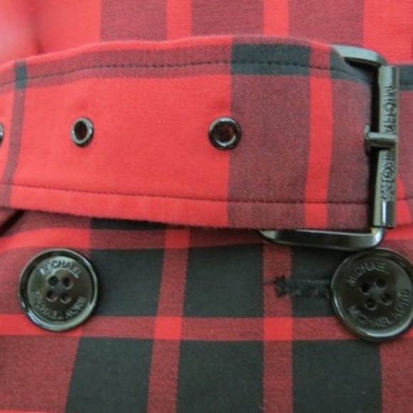 Michael Kors Plaid Trench Coat - Picture 7 of 10
